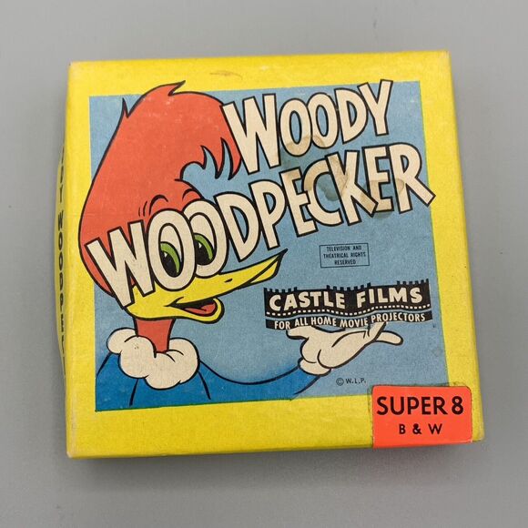 Vtg Super 8 Film Woody Woodpecker Misguided Missile Castle Films B & W Untested - Picture 3 of 8